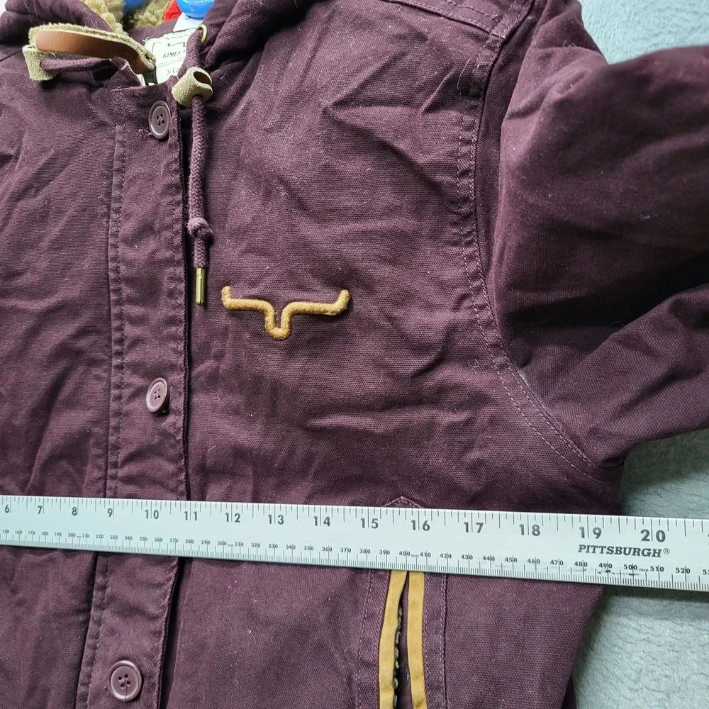 Kimes Ranch Men Jacket XL Burgundy AWA Western‎ Embroidered Sherpa Faux Fur